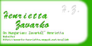 henrietta zavarko business card